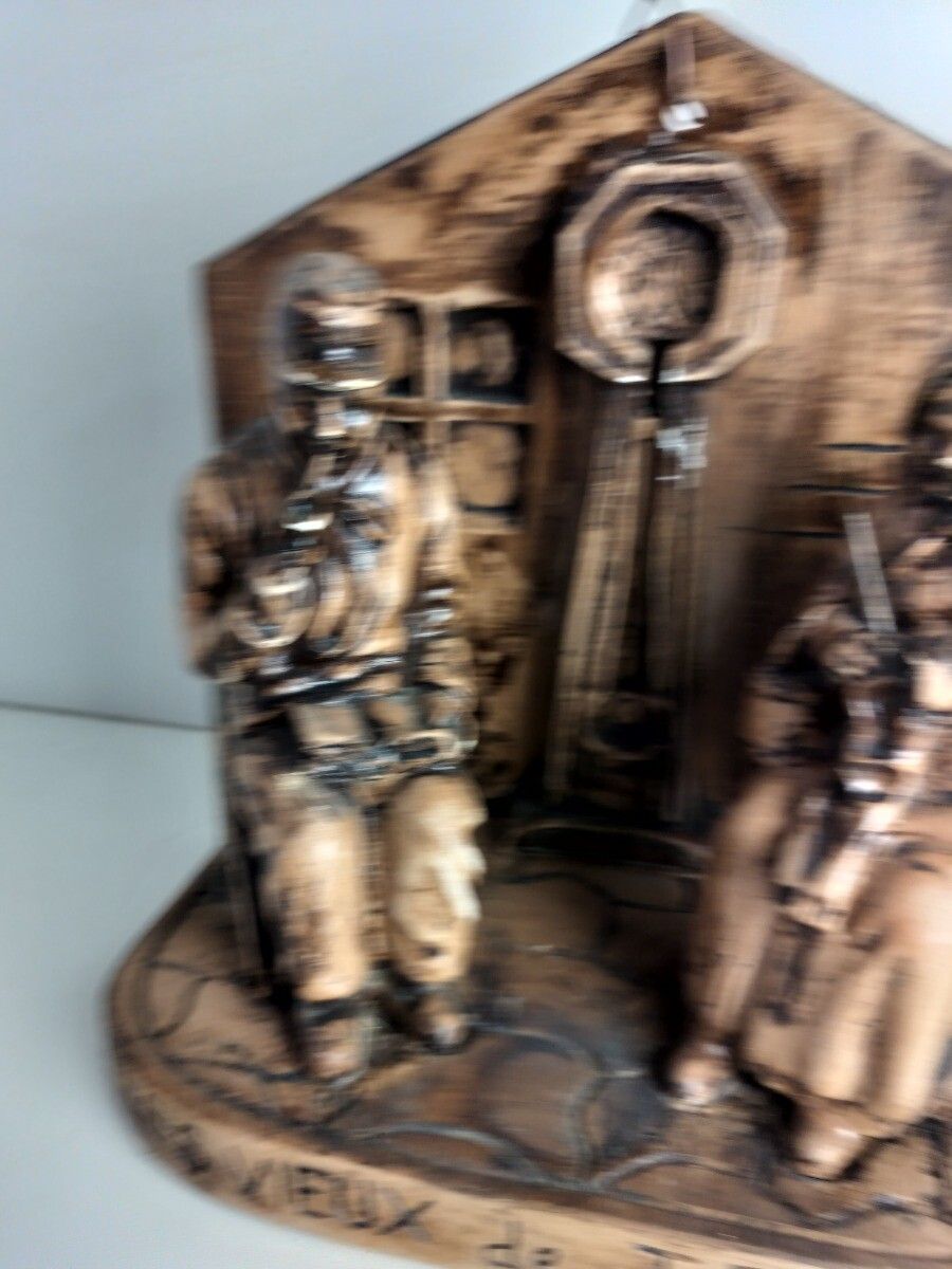Statue Resin After Les Vieux De Jacques Brel Elderly Couple Lovely photo for sale