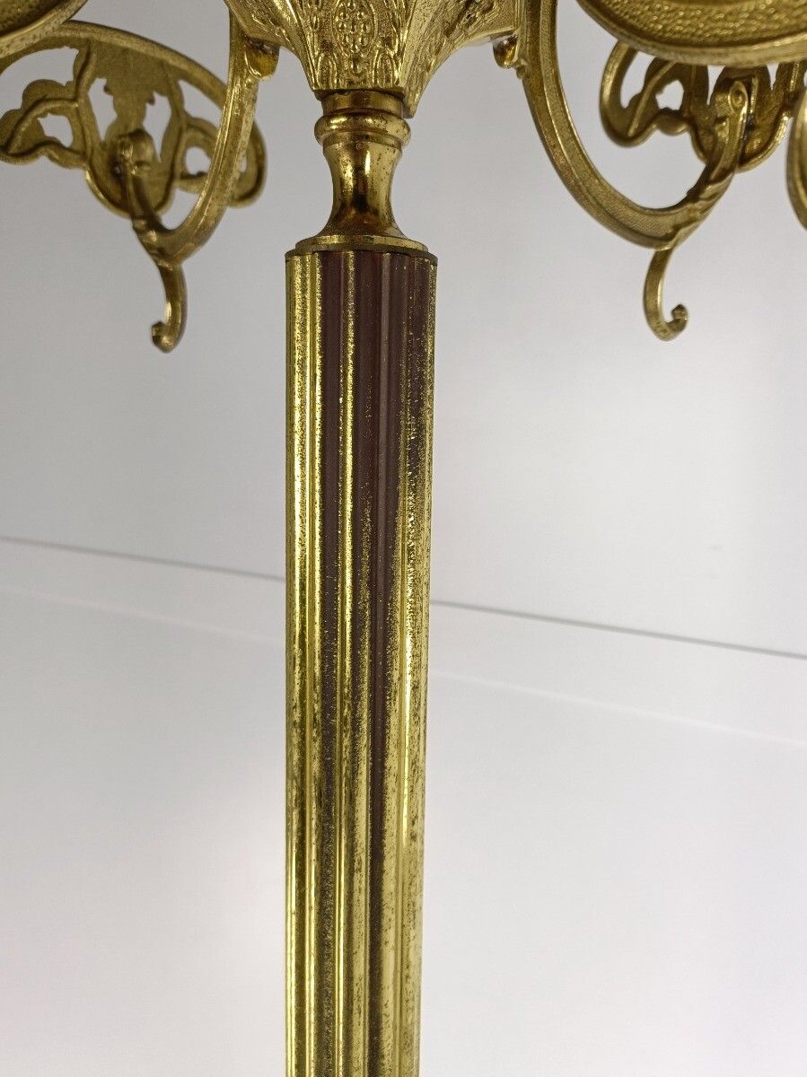 Standing Hall Tree Coat Hallway Rack Brass Eyecatcher Mermaids Base Hollywood Re photo vintage