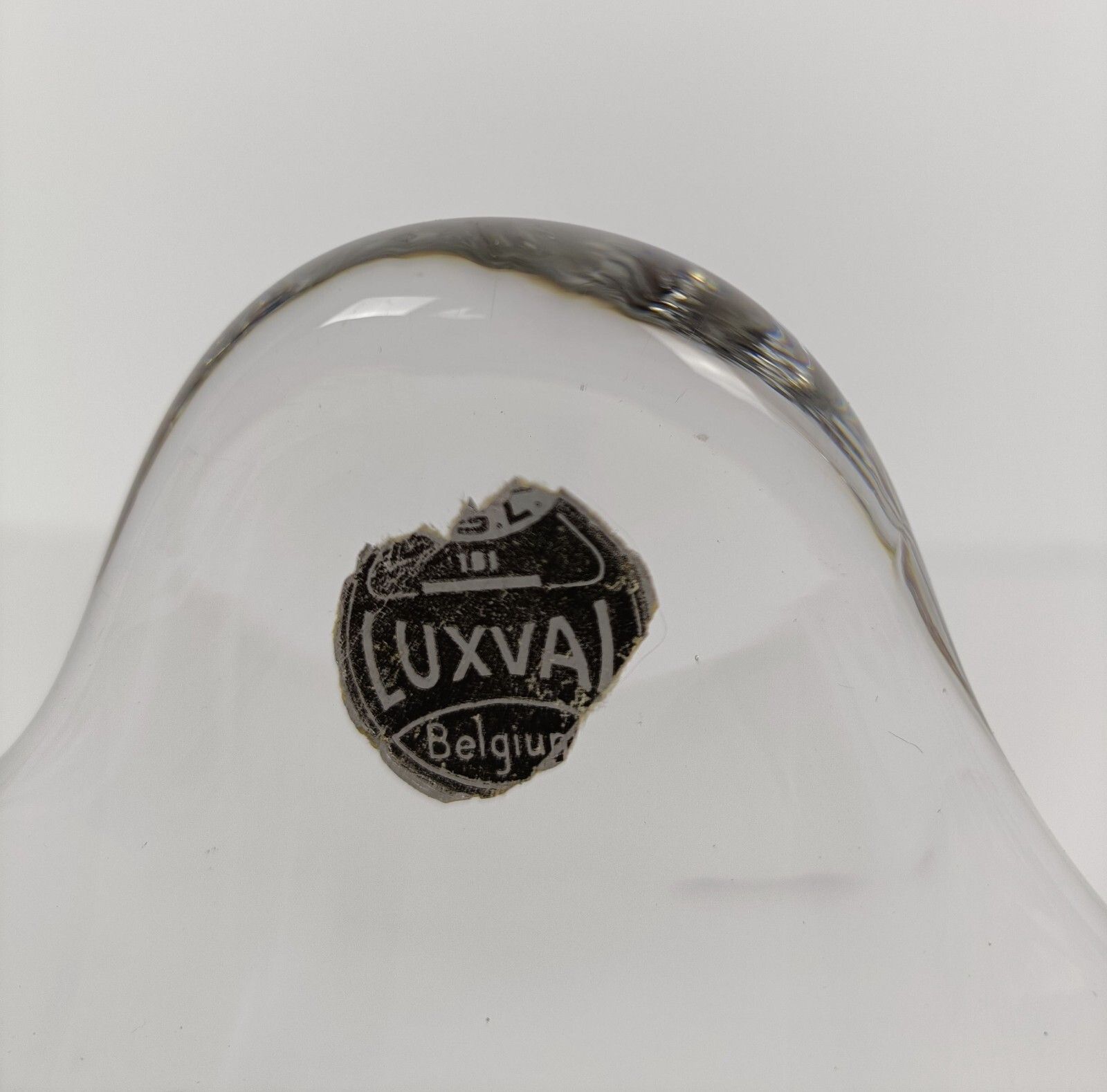 Luxval Val St Lambert Belgium Bowl Dish Centerpiece  Clear Crystal Marked photo vintage
