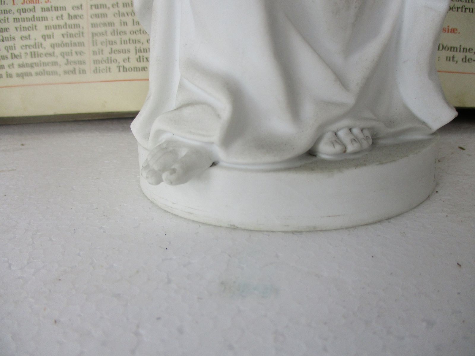 Antique Bisque Porcelain Statue Virgin Our Lady Mary Infant Jesus Gorgeous Frenc photo 244.0