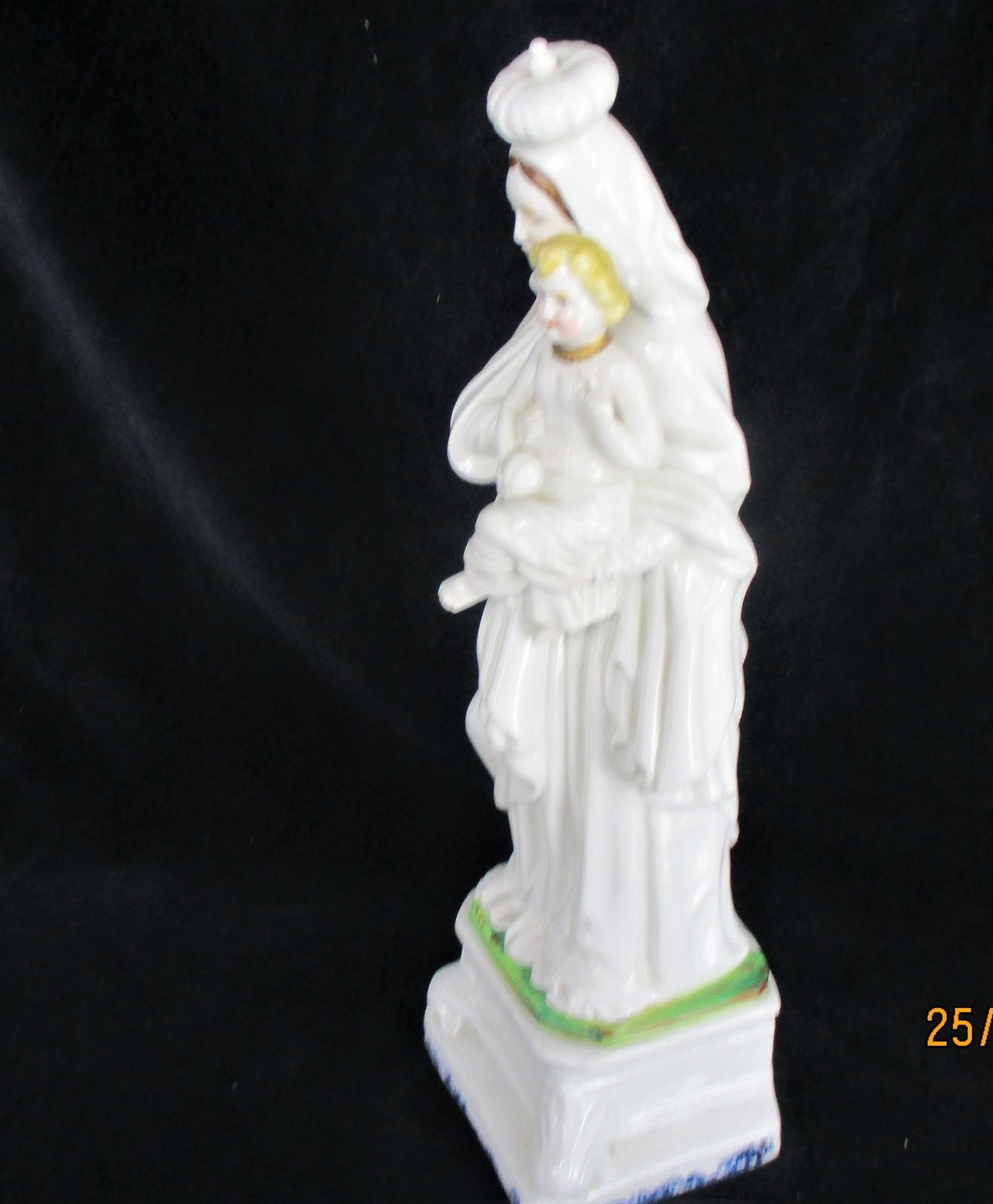 Large Antique 1900 Vieux Paris Porcelain Bisque Statue Virgin Mary Madonna With photo 303.0