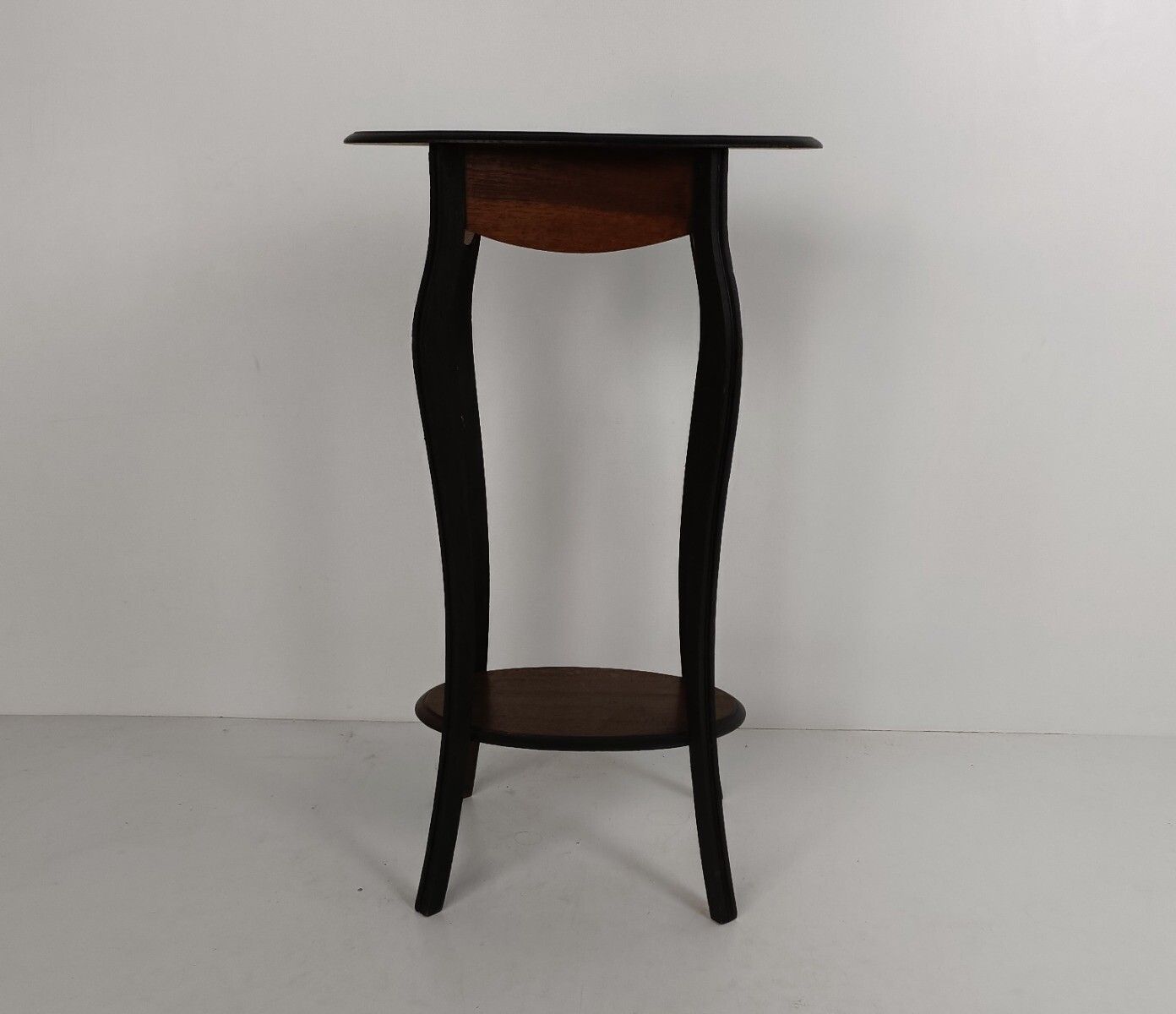Antique Oval Two Tier Two Toned Pedestal Plant Stand Side Table Elegant photo furniture