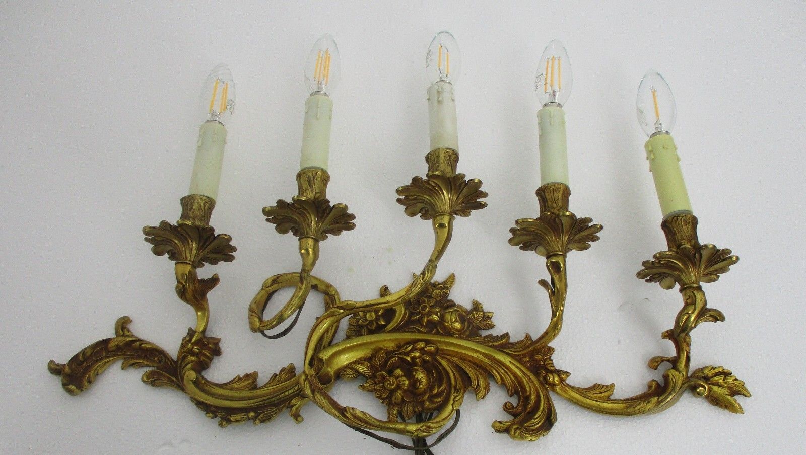 Lighting French Bronze Chandelier 3 Lights Arms Putti Cherub Hollywood Regency Romantic photo