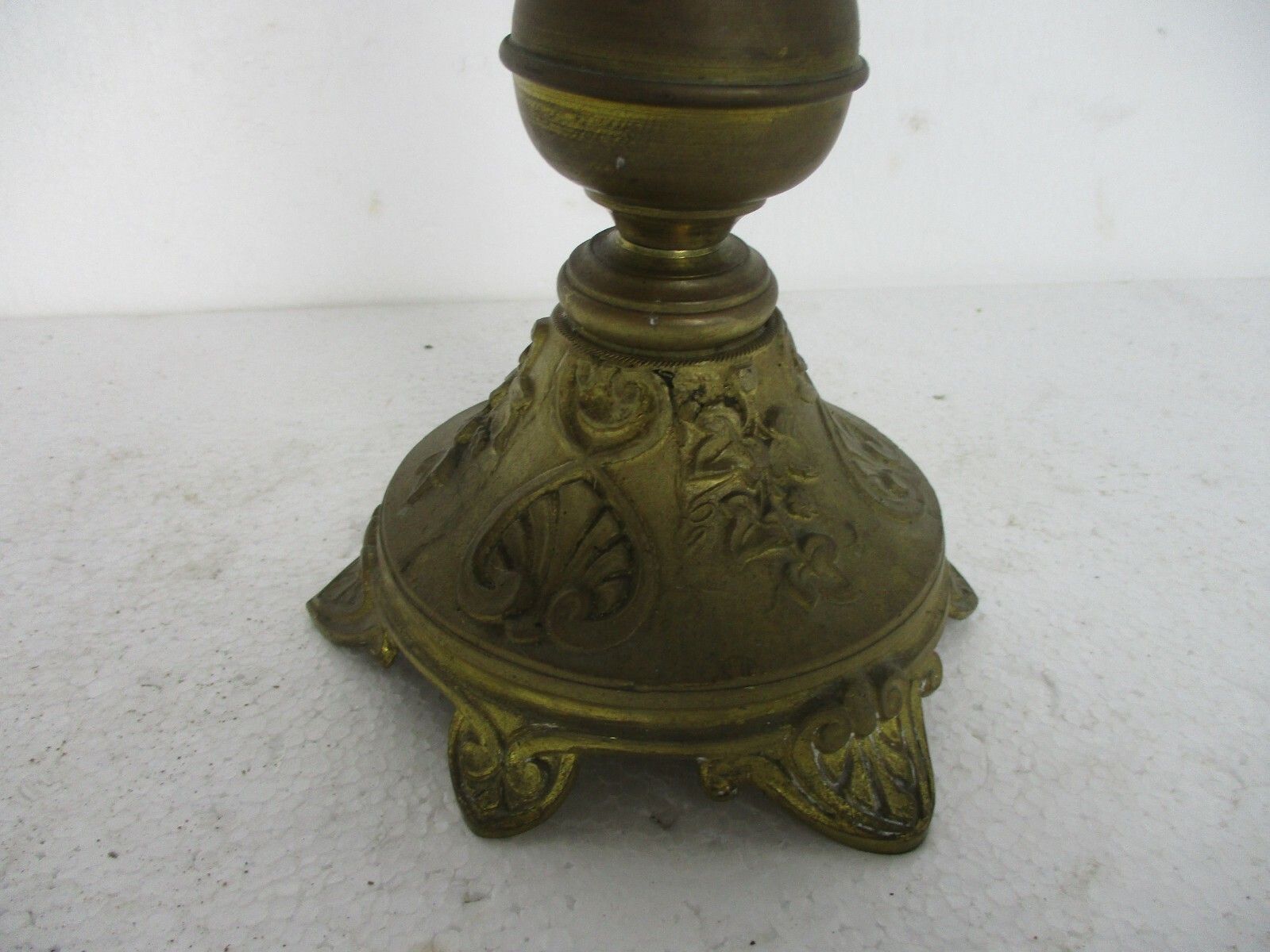Antique Standing Crucifix Corpus Christi Jesus Christ Calvary Ornate Brass Cross photo 297.0