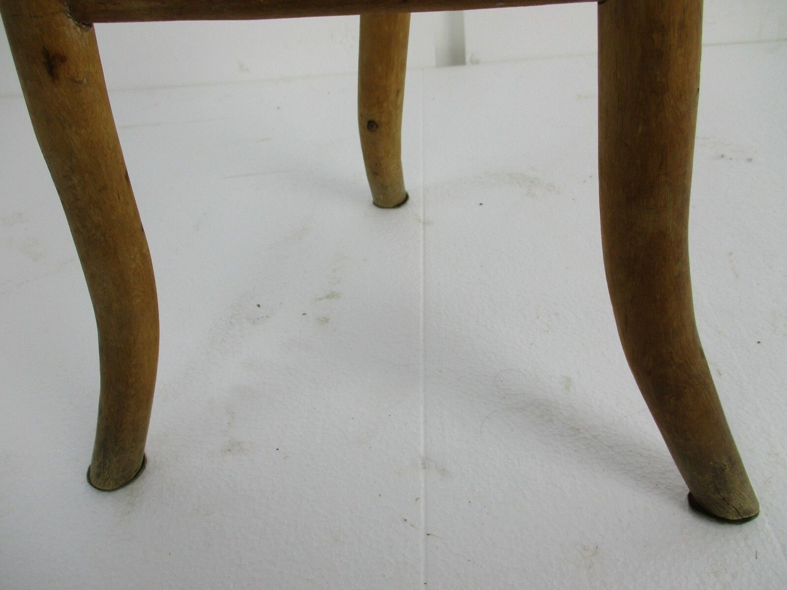 Antique Hand Carved Wood Tripod Milking Stool Pedestal Table Plant Stand Funky photo buy