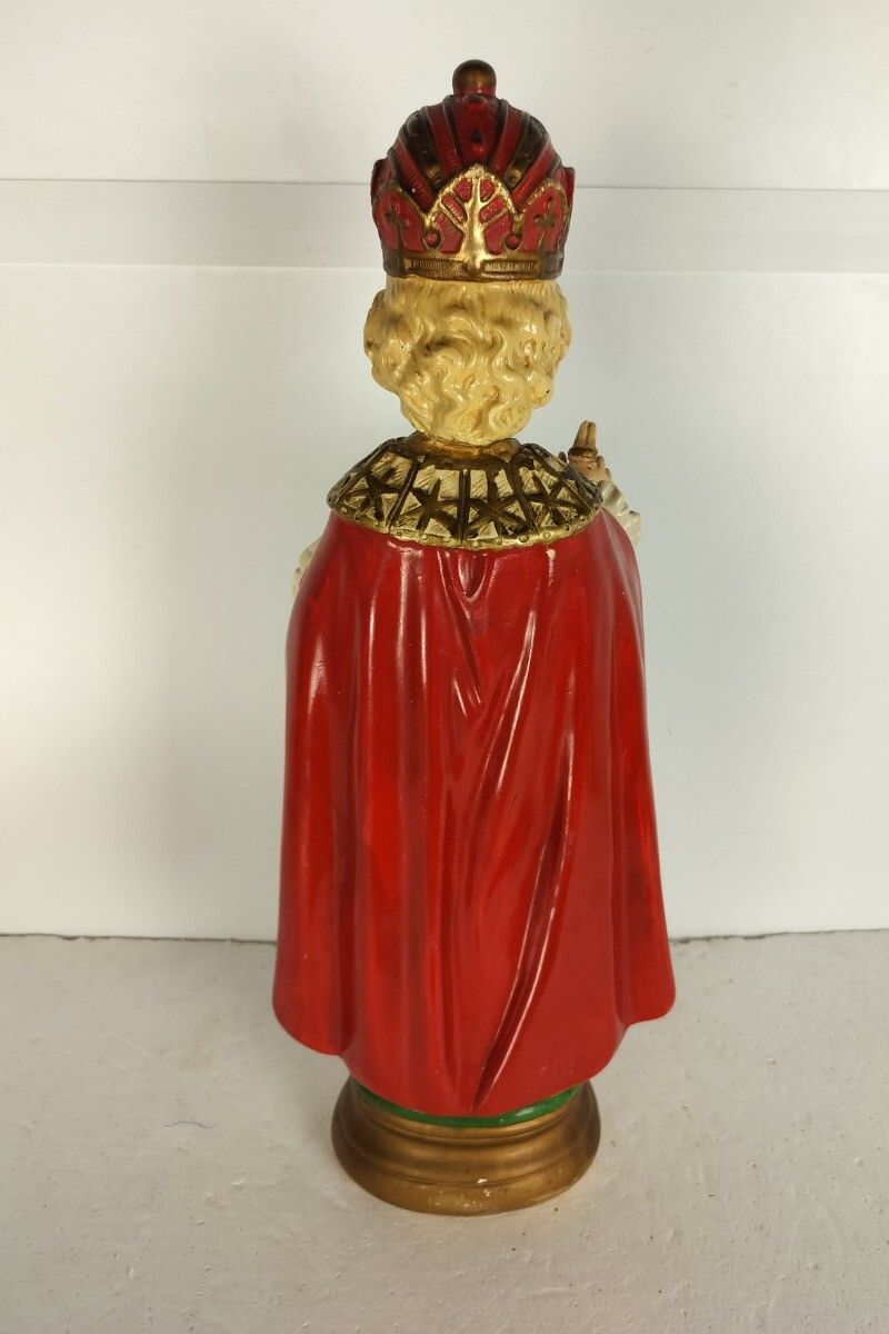 Large Statue Infant Of Prague Infant Jesus Santo Nino Plaster Hand Painted Chape photo buy