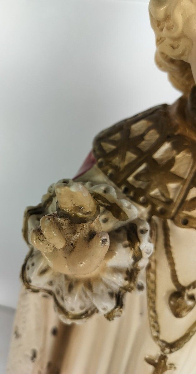 photo for sale Large Statue Infant Of Prague Infant Jesus Santo Nino Plaster Hand Painted Chape