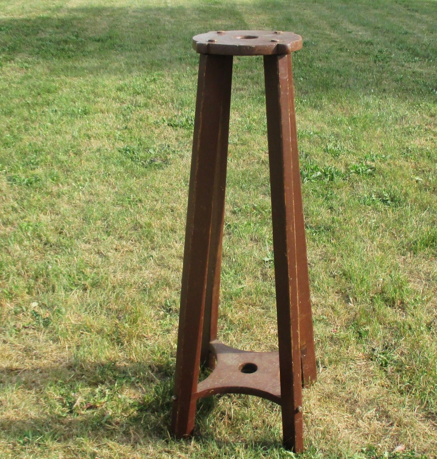 Antique Outdoor Wooden Umbrella Stand Wood Rare Decorative Primitive Rustic Htf photo furniture
