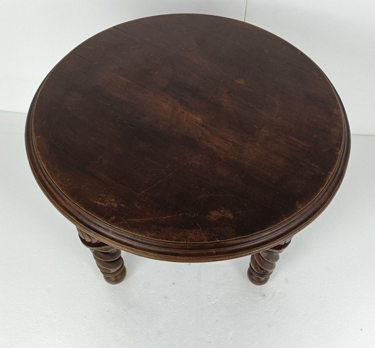 Open Barley Twist Wooden Side Display Coffee Table Pedestal Plant Stand photo for sale