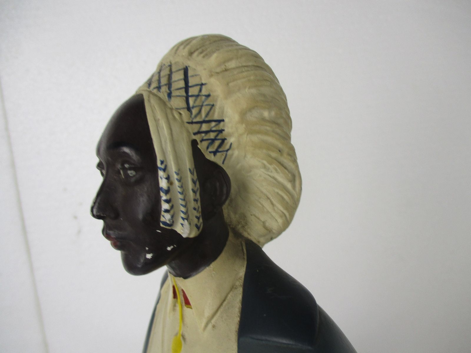 Tutsi Man 1950s Traditional Clothings Signed Gorza Bruxelles Plaster Statue Figu photo vinterior