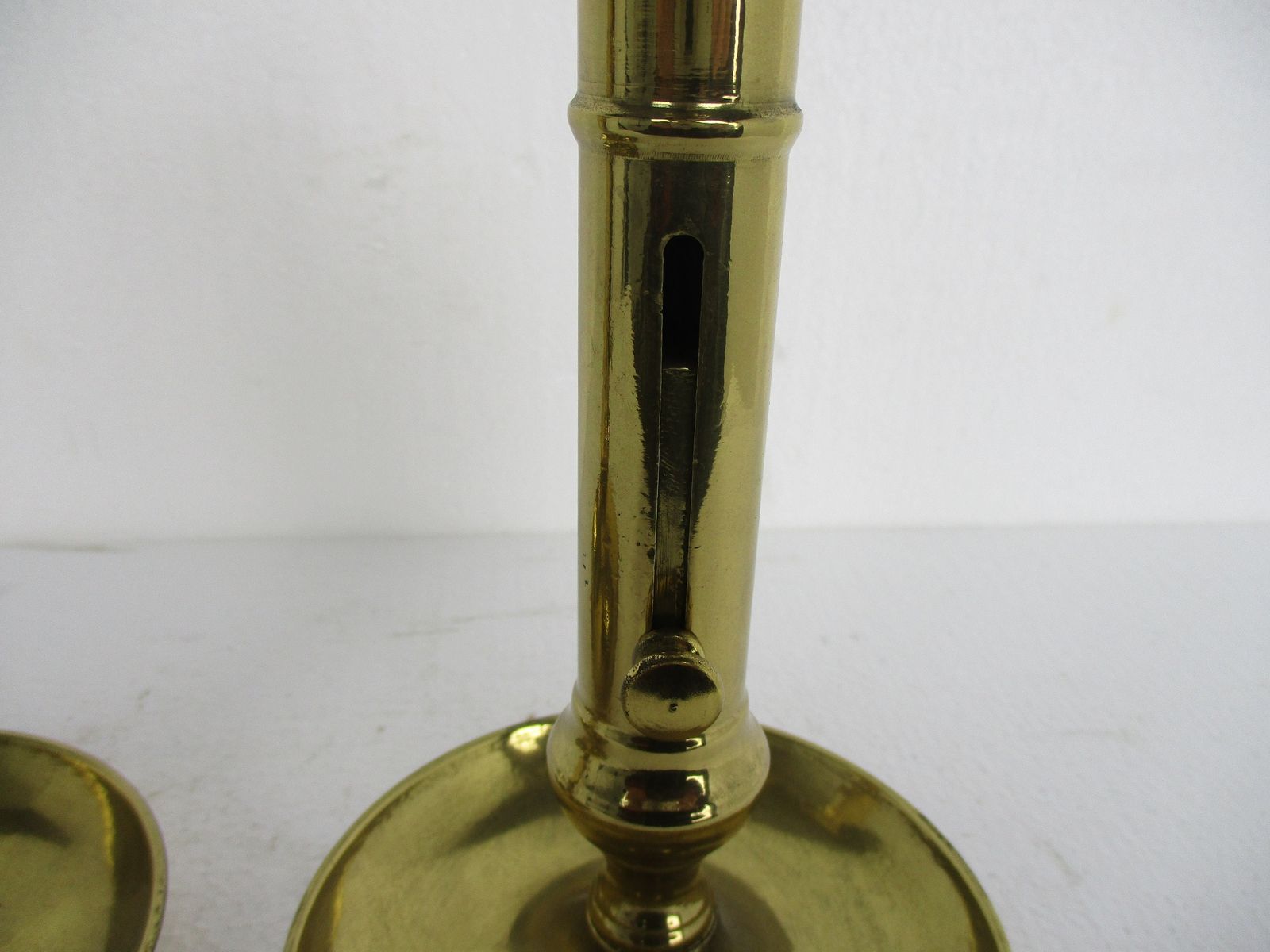Couple Vintage Candle Sticks Candle Holders Brass Sliding Candle Holders photo for sale