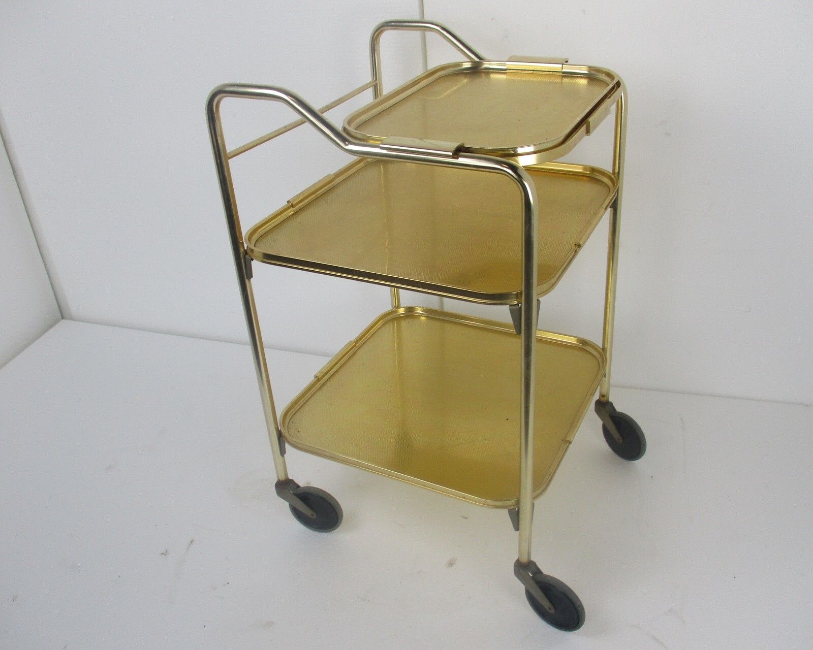 Woodmet Bar Cocktail Tea Cart Trolley Kitchen Island Uk Gold Aluminium Very Rare photo Furniture