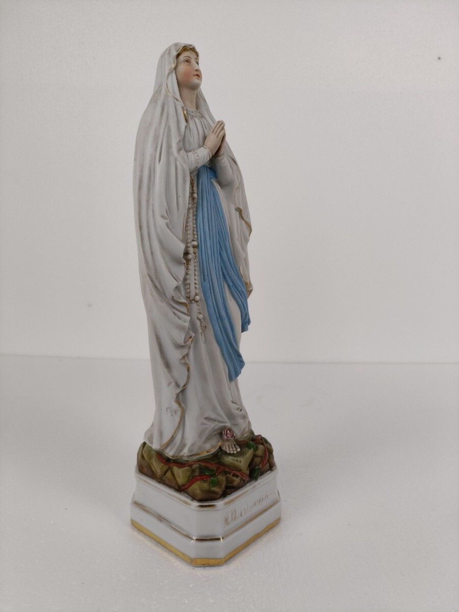 Porcelain Bisque Statue Virgin Mary Our Lady Of Lourdes French  Gorgeous Collect photo for sale
