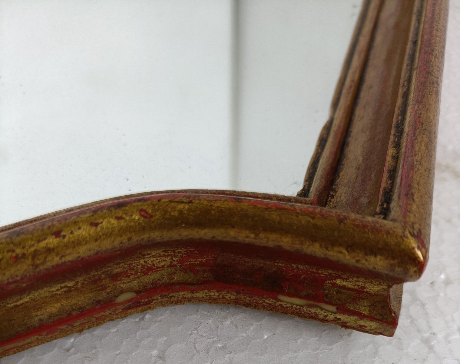 Ornate Mirror Resine Gold Gilded Ornate Hollywood Regency Style Shell Medium Hei photo vinterior