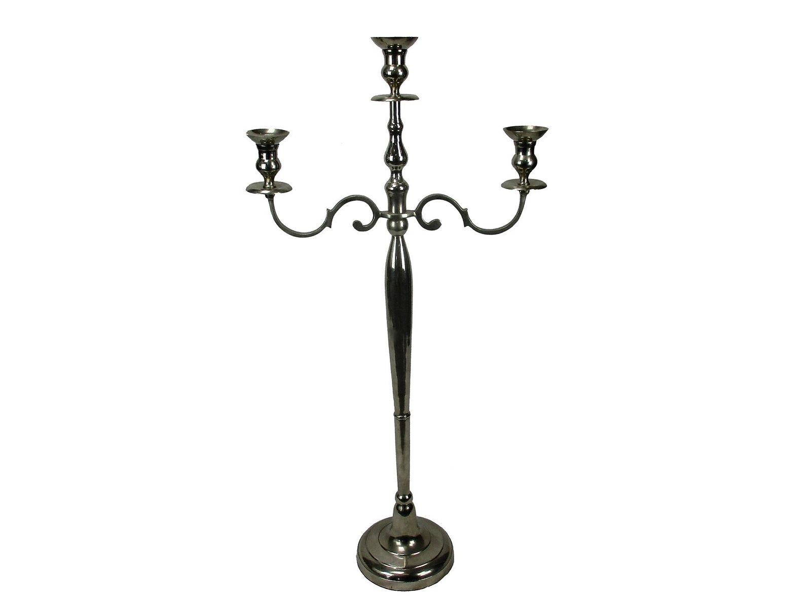 Xl Candle Holder Candlestick Candelabra 3 Arm Church Altar Monastery Silver Plat