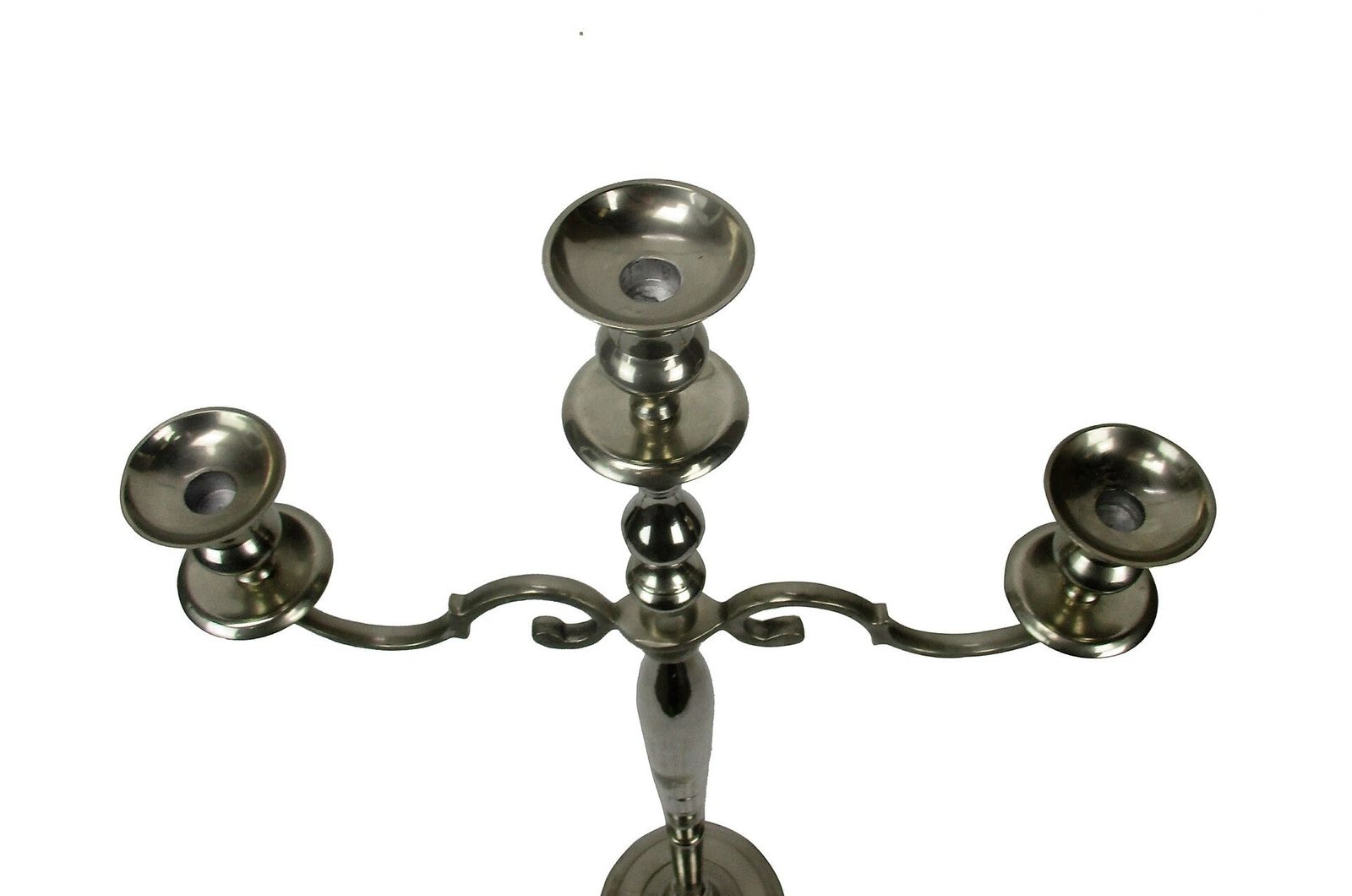 Xl Candle Holder Candlestick Candelabra 3 Arm Church Altar Monastery Silver Plat photo 279.0