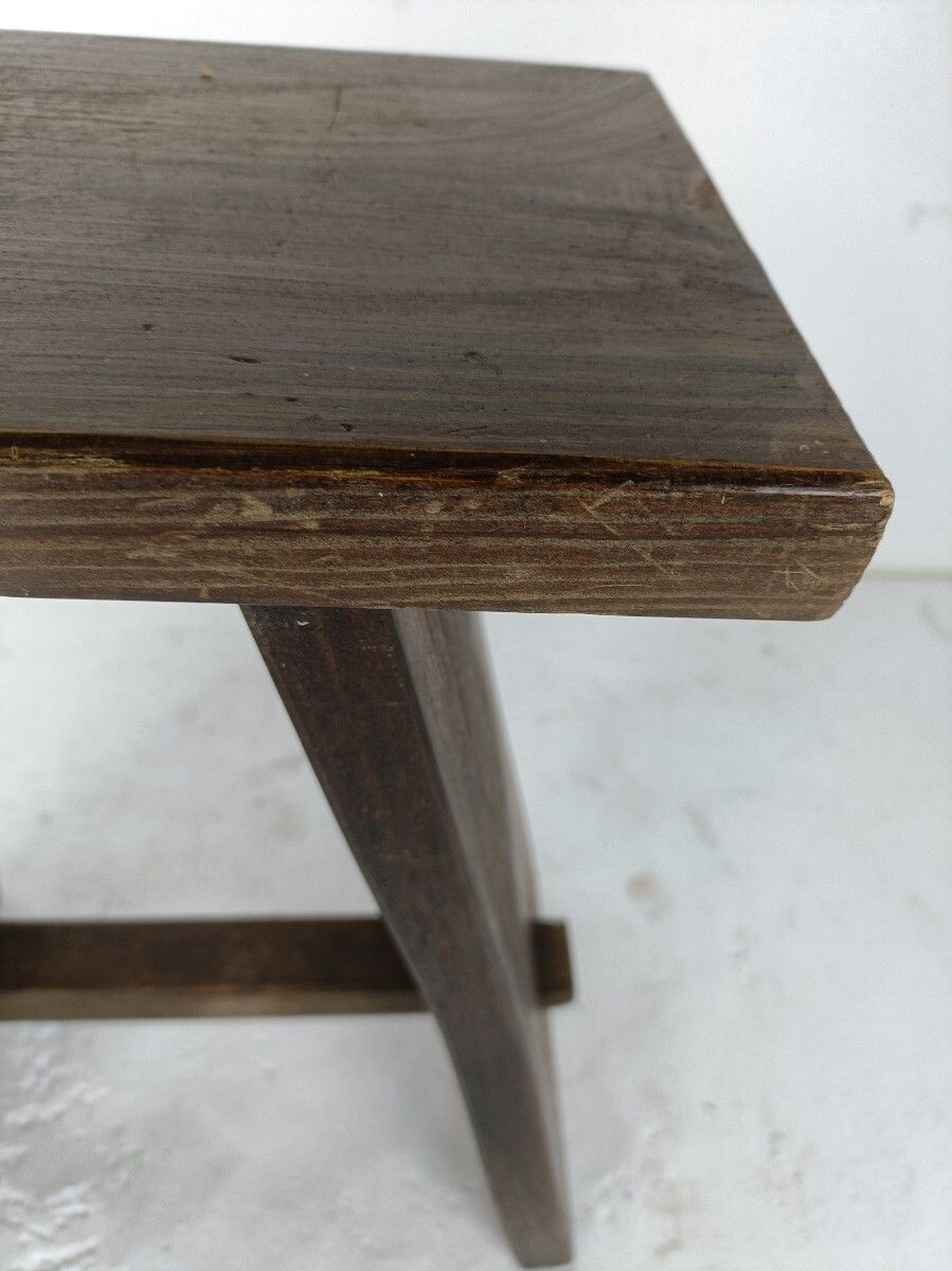 Antique Milking Stool Bench Crutch Pedestal Barn Country Style Wood photo Furniture
