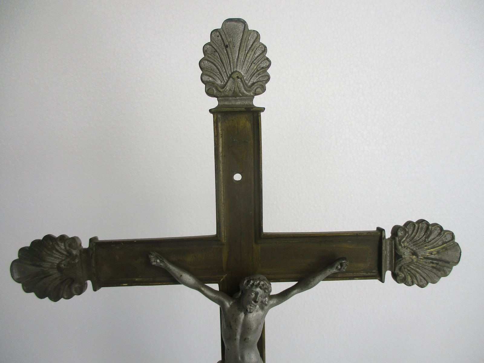 Large Mid Century Vintage Standing Crucifix Jesus Christ Cross Ornate Rare Altar photo furniture