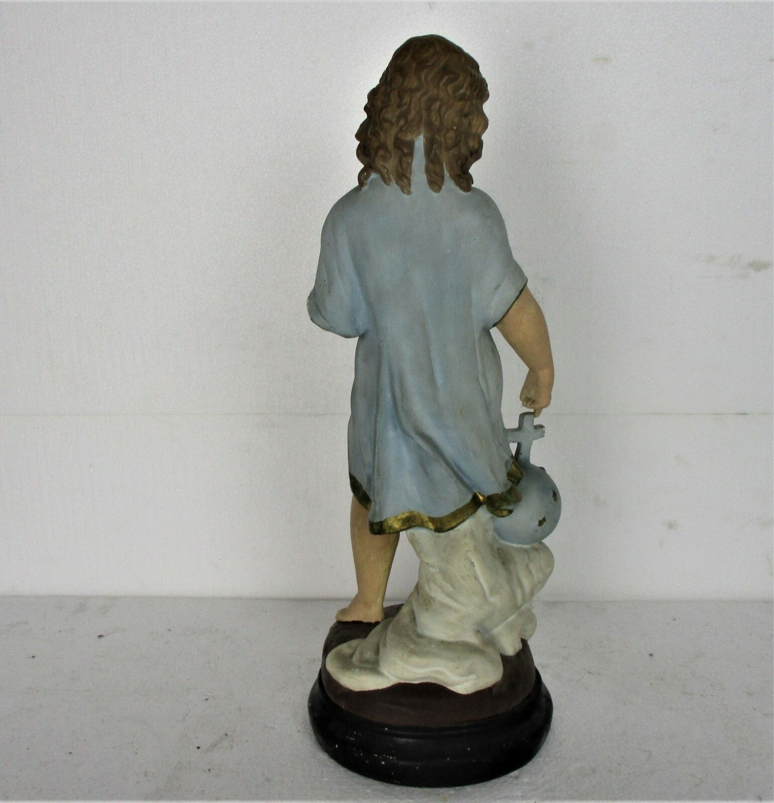 Statue Infant Jesus Santo Nino Plaster Chapel Collector Gorgeous Sweet Wreath photo vintage