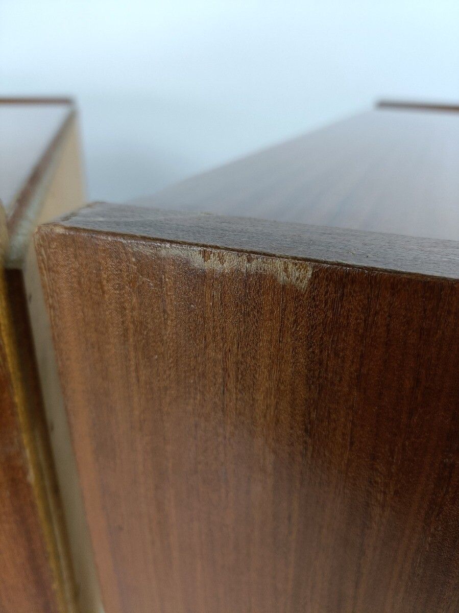 photo furniture Pair Couple Vintage Teak Nightstands End Tables Mid Century Modern Modernist Two