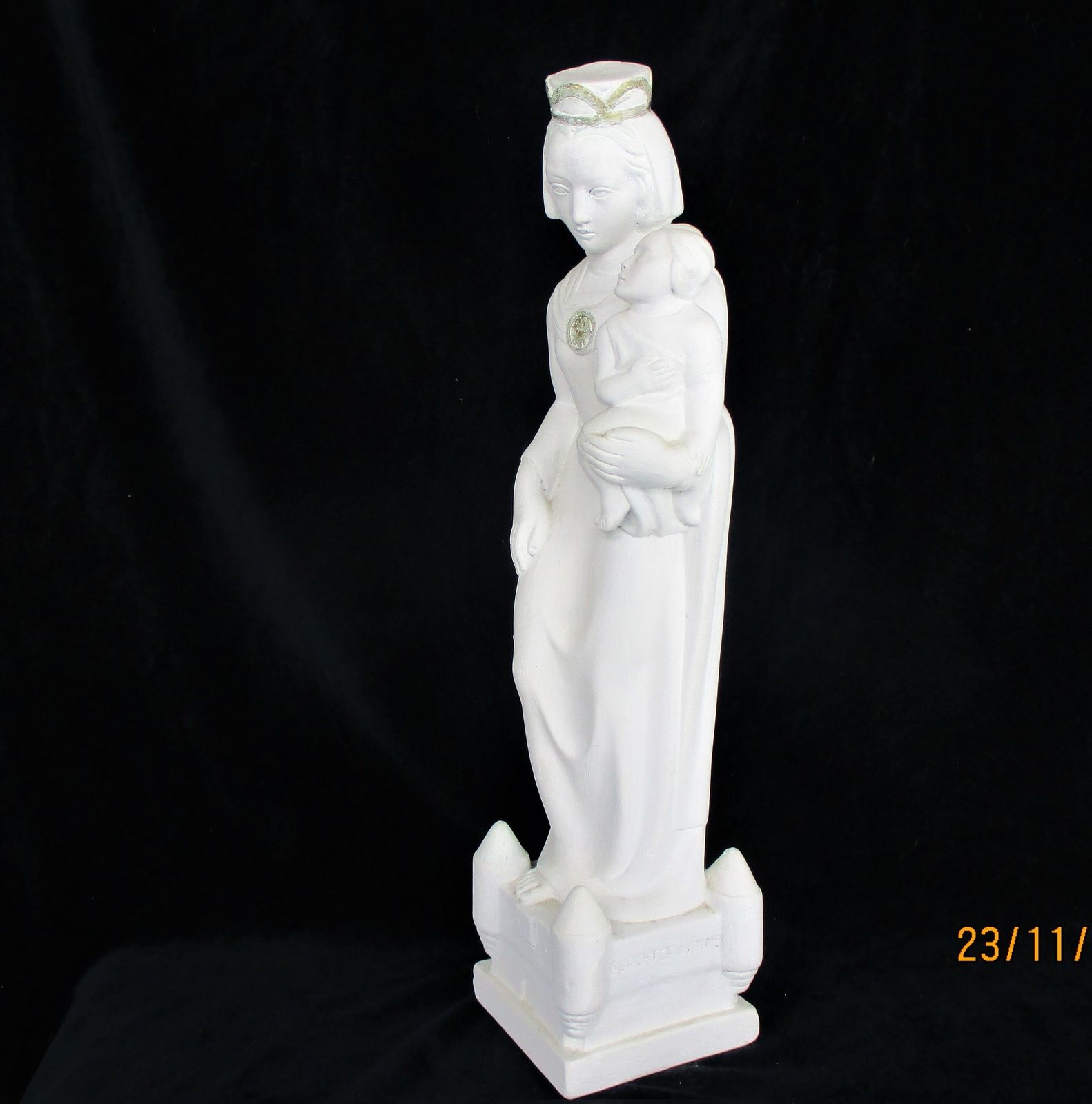 Our Lady Viscountess Fortress With Infant Collector Madonna Ave Maria Plaster St photo for sale