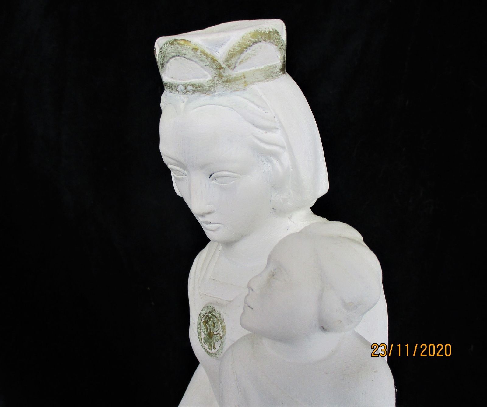 Our Lady Viscountess Fortress With Infant Collector Madonna Ave Maria Plaster St photo Art