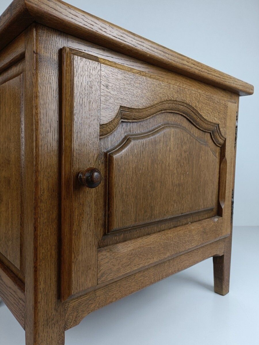 Couple French Louis XV/XVI Style Wooden Oak Nightstands End Tables Modernist Vin photo 728.0