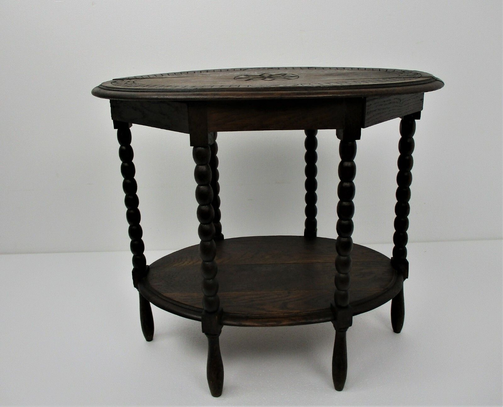 Ornate Hand Carved Wooden Table 6 Legs Bobbin Legs Coffee Side Table Wow photo for sale