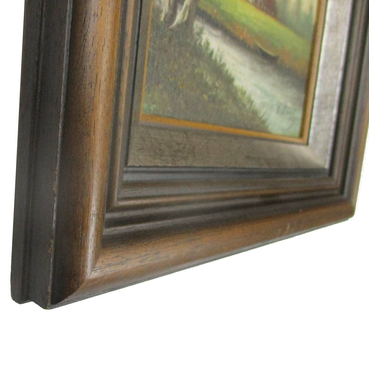 Small Lovely Oil Painting On Canvas Framed Landscape Polder Signed  R. Cluys photo Art