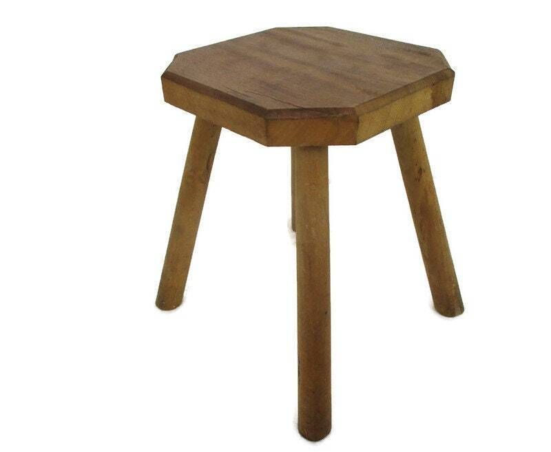 Old Milk Milking Stool Farmhouse Country Barn Style Side Display Table Pedestal
