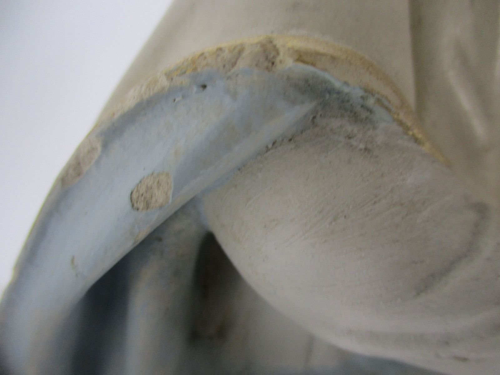 Statue Virgin Mary Madonna Infant Child Jesus Treading On Snake Plaster Htf 16.1 photo Art
