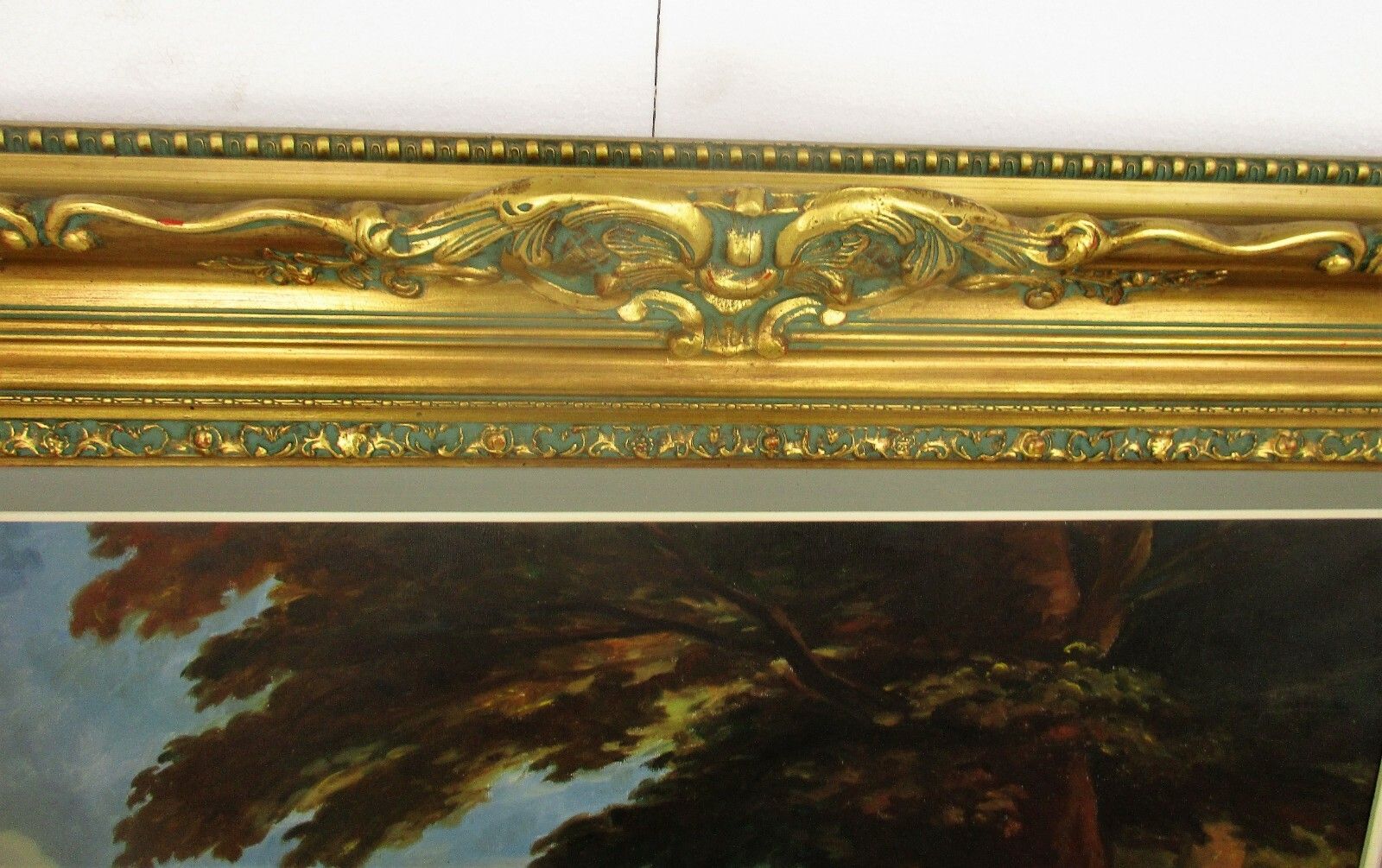 Xl  Oil Painting Ornate Wood Plaster Frame  Musketeers Gorgeous Frame photo vintage