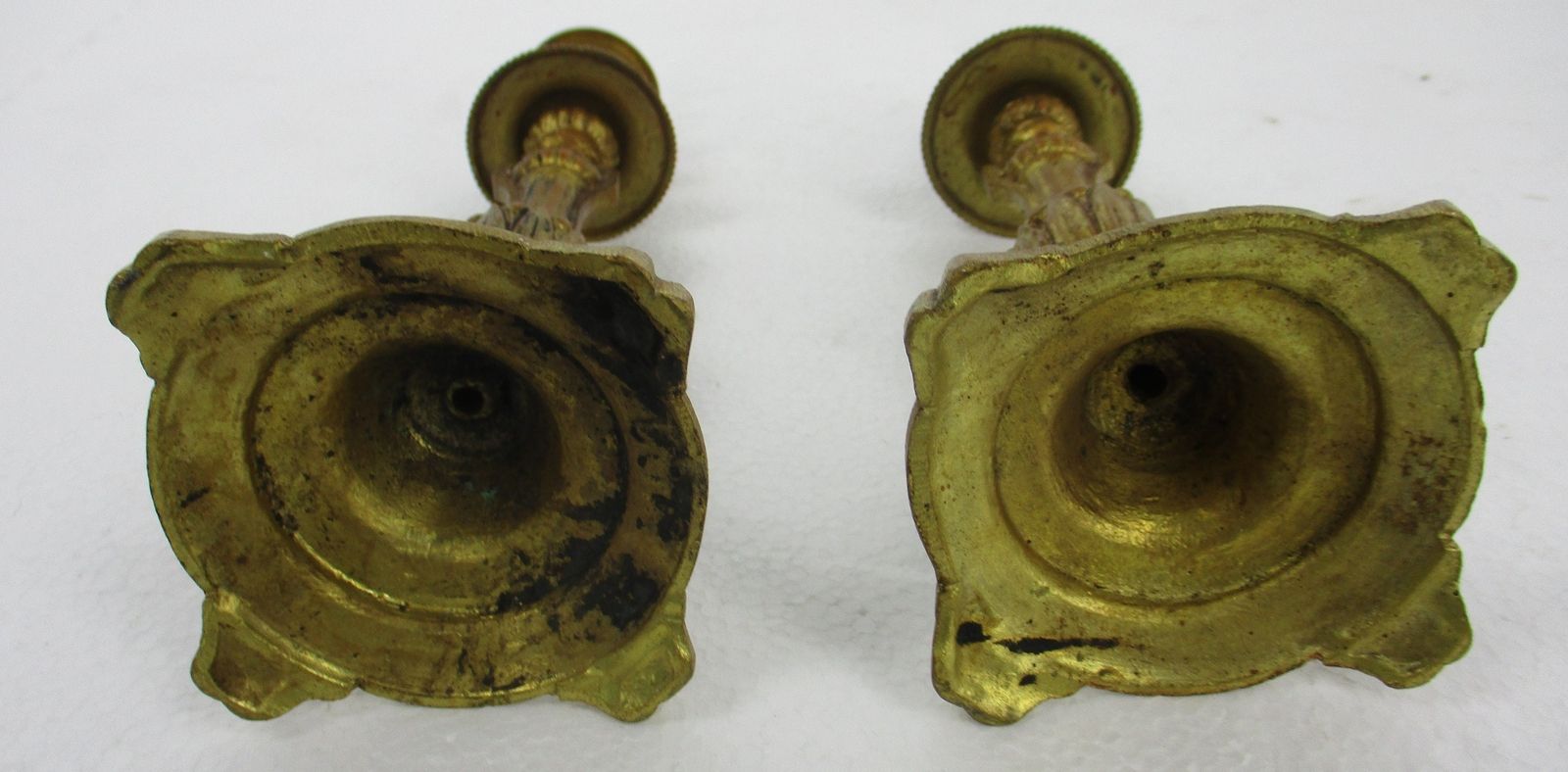Antique Bauhaus Art Nouveau Candle Sticks Candle Holders Brass Bronze Doré Styl photo Home Decor
