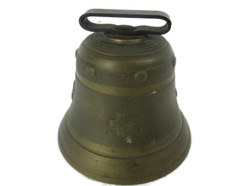 Large  Brass Ornate Table Bell Brass Clapper Art Deco Decorative
