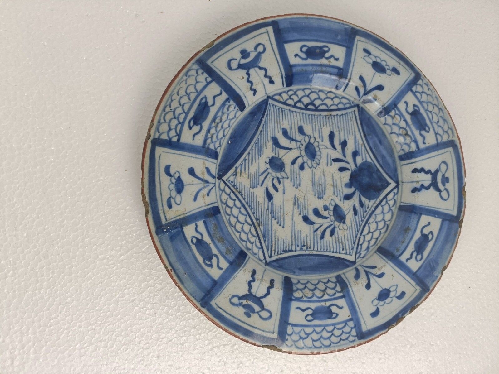 18th Century Bristol  Wall Hanging Charger Plate Blue White Antique Small Collec photo furniture