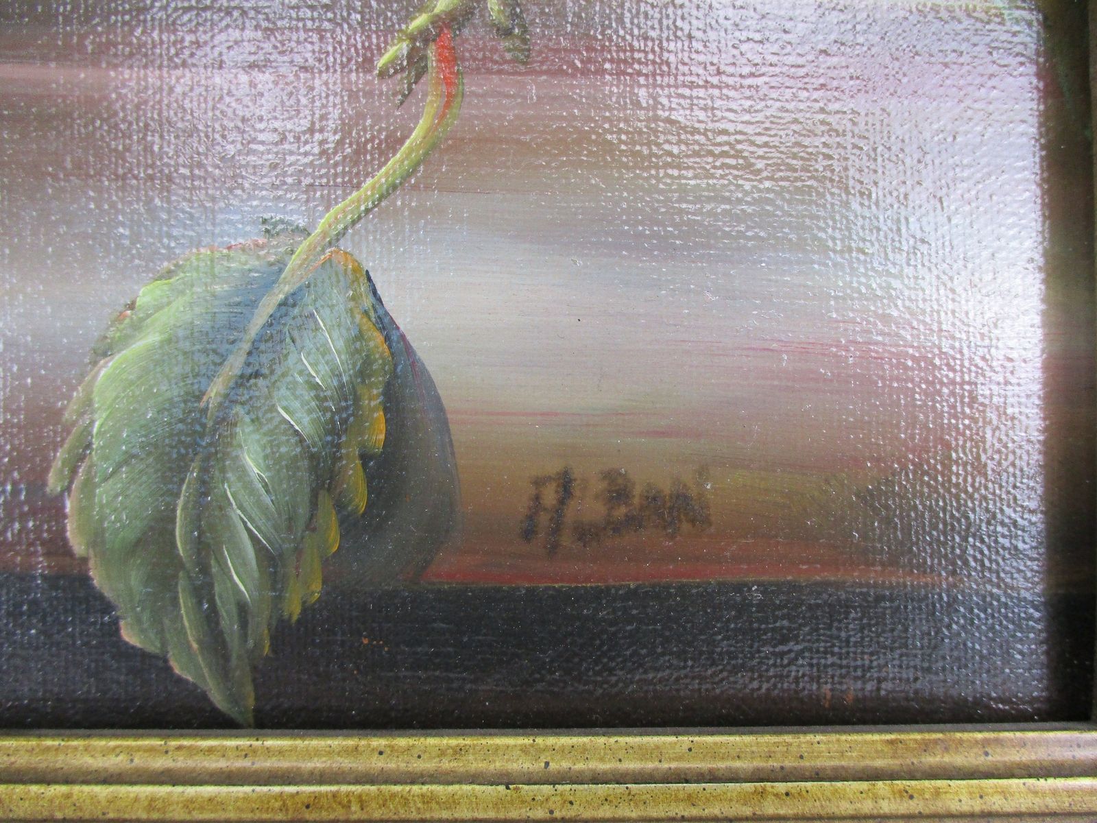 Oil Painting Canvas Wooden Frame Gorgeous Stillife Flowers Vase Signed photo furniture