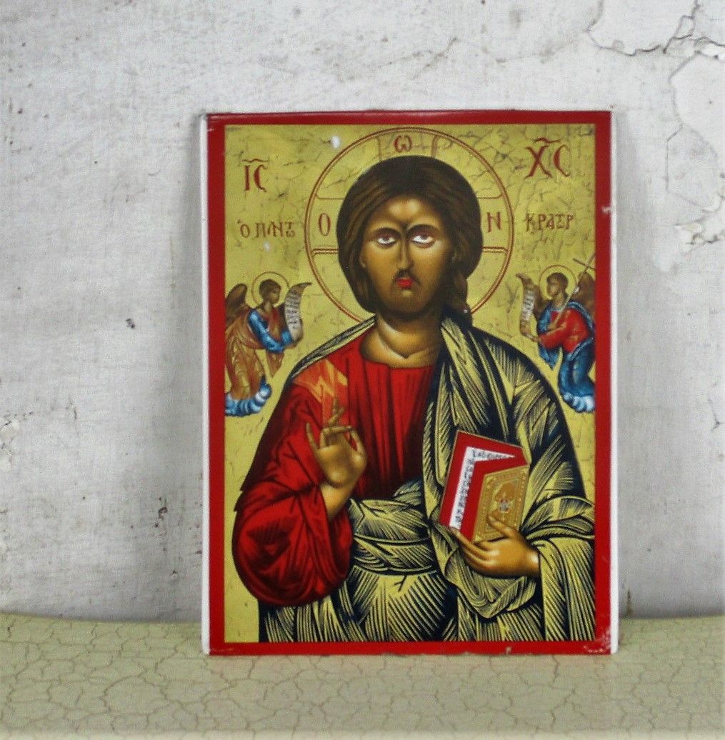 Vintage Porcelain Icon Christ Pantokrator Bavaria 1988 West Germany Ltd Edition photo furniture