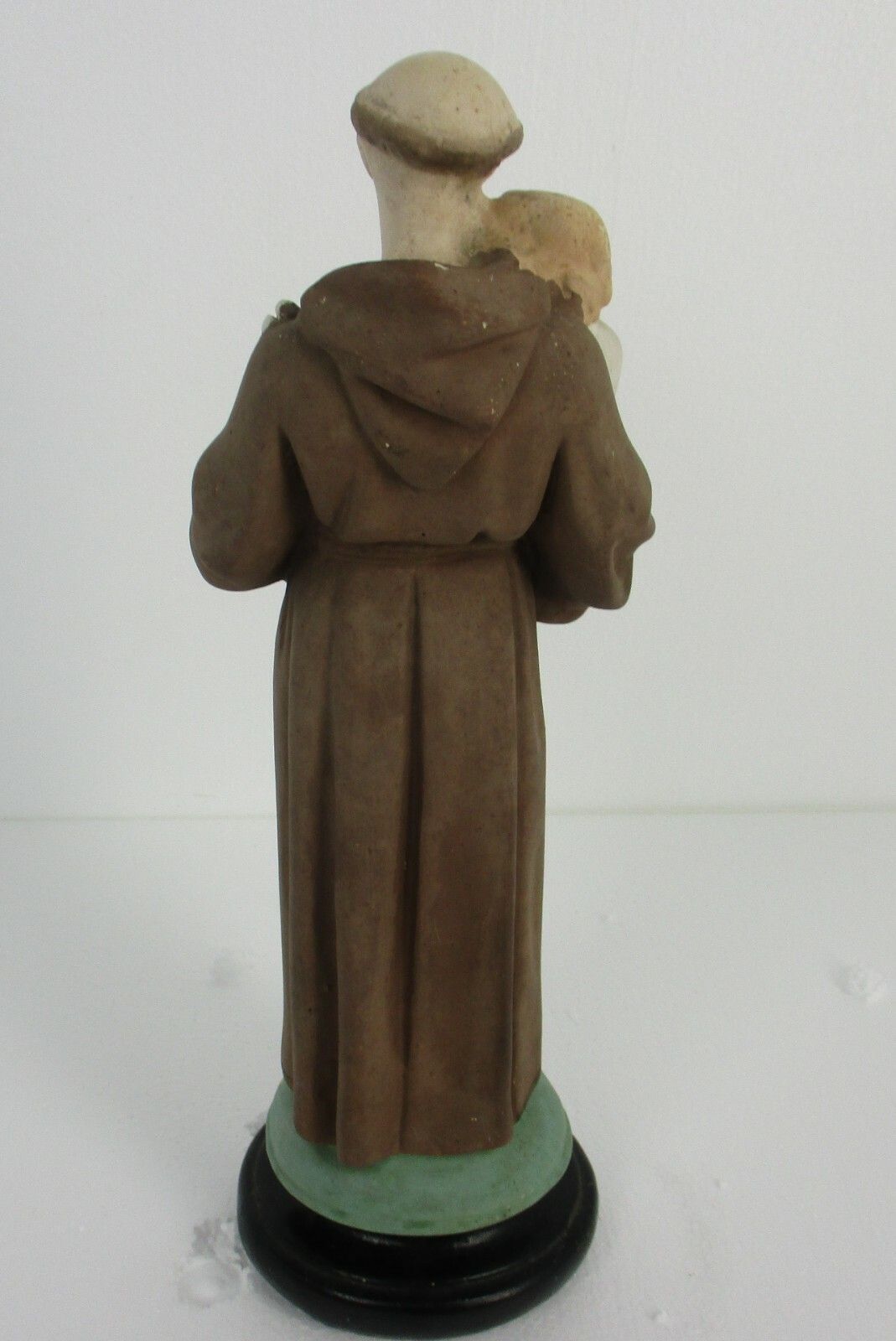 St Anthony Padua Of Lisbon Infant Child Plaster Statue Doctor Of The Church photo vintage