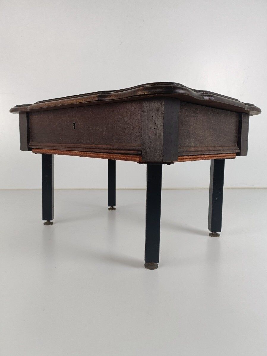 Small Cabinet Table Desk Trinket Vanity Box Carved Wood Antique Lovely Small photo Furniture