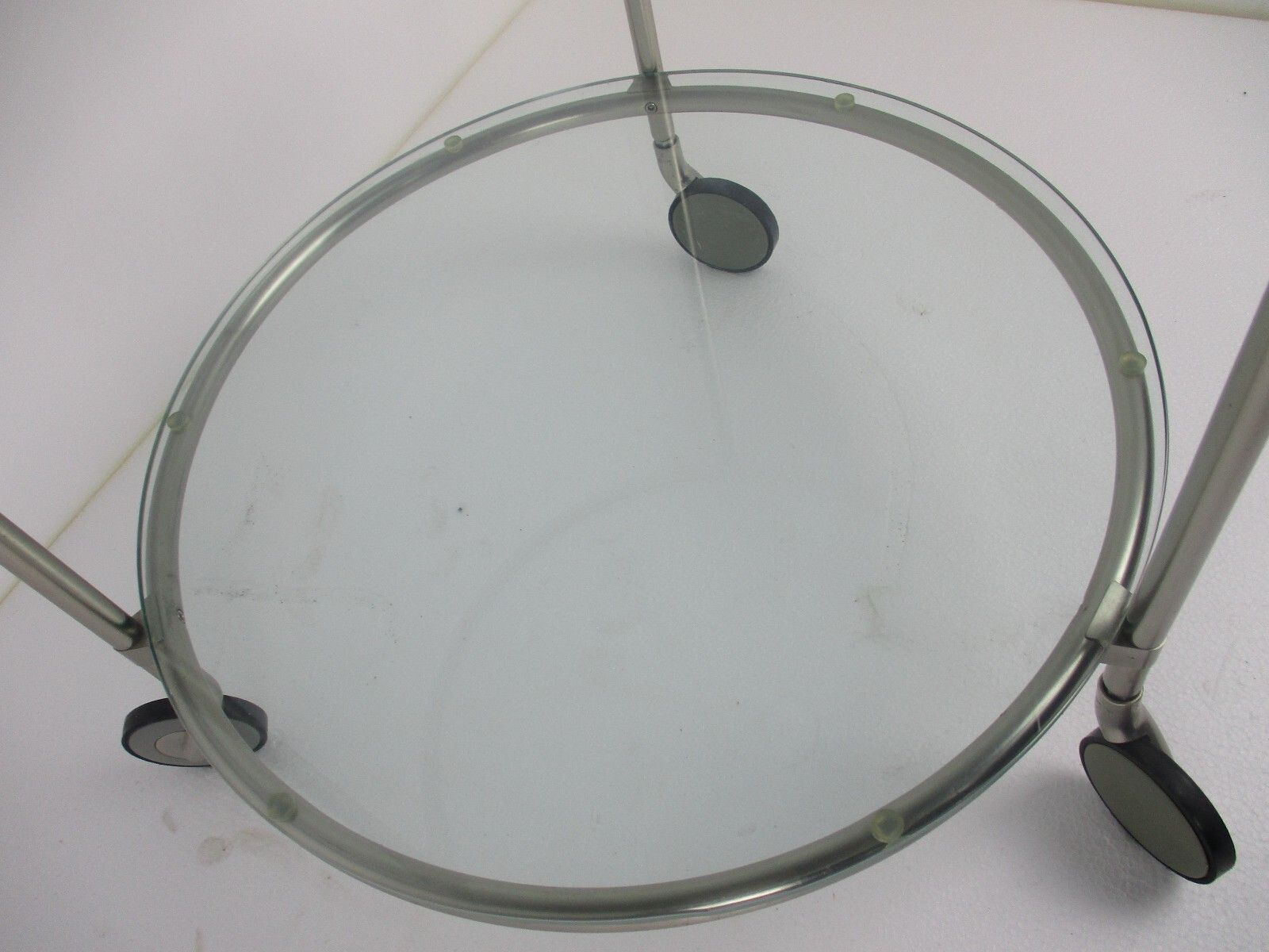 Bar Cocktail Tea Garden Cart Trolley  Round Two Tier Smoked And Clear Glass 80s photo 352.0