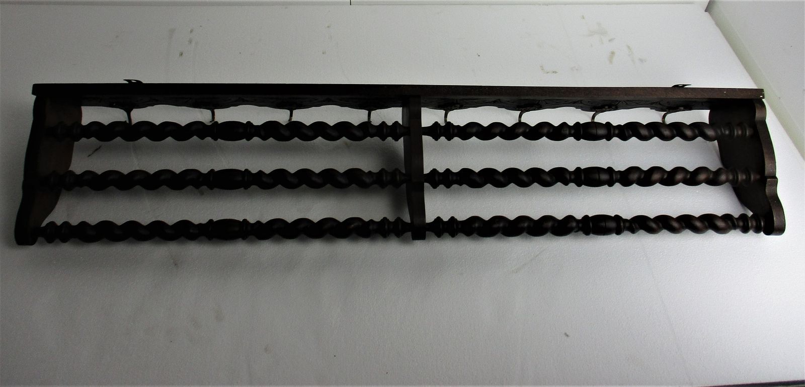 Hand Carved Wood Barley Twist  Coat Hat Rack Antique Gorgeous Extremely Rare B photo vintage