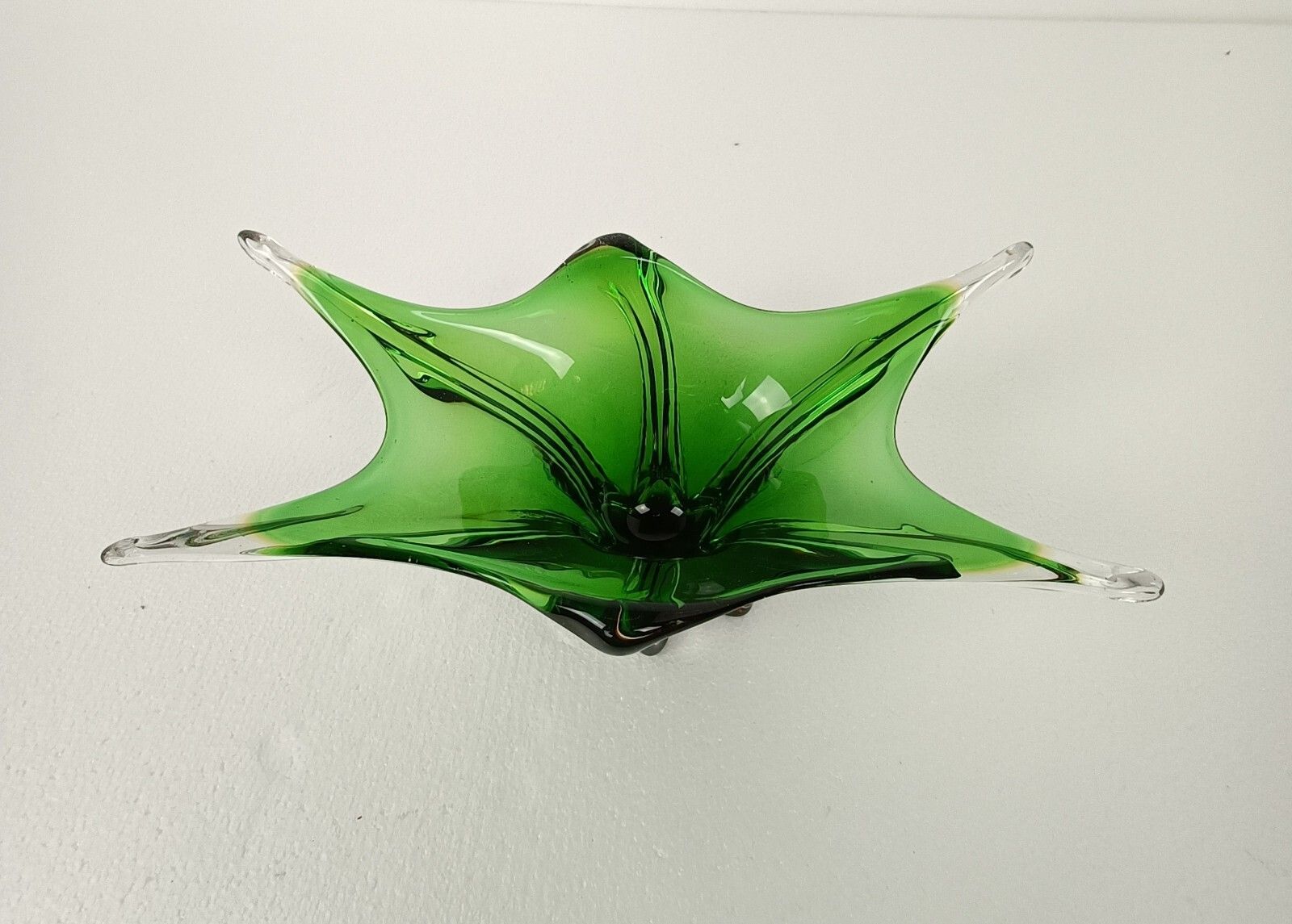 photo furniture Italian Green Brown Bowl Dish Centerpiece Murano Seguso Art Glass Stunning Wow