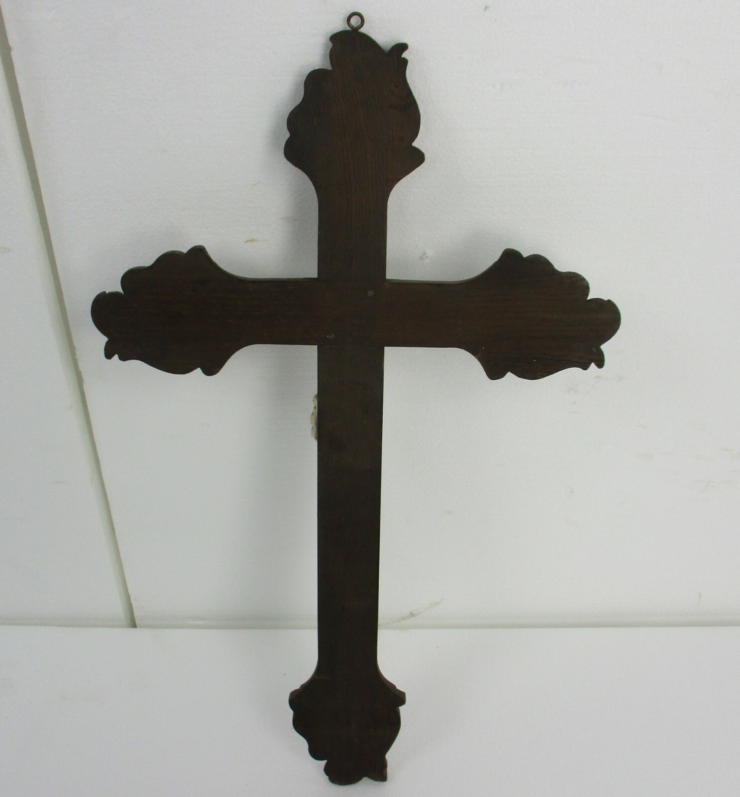 Wall Hanging Wooden Crucifix Cross Plaster Corpus Christi Jesus Christ Vintage photo vintage