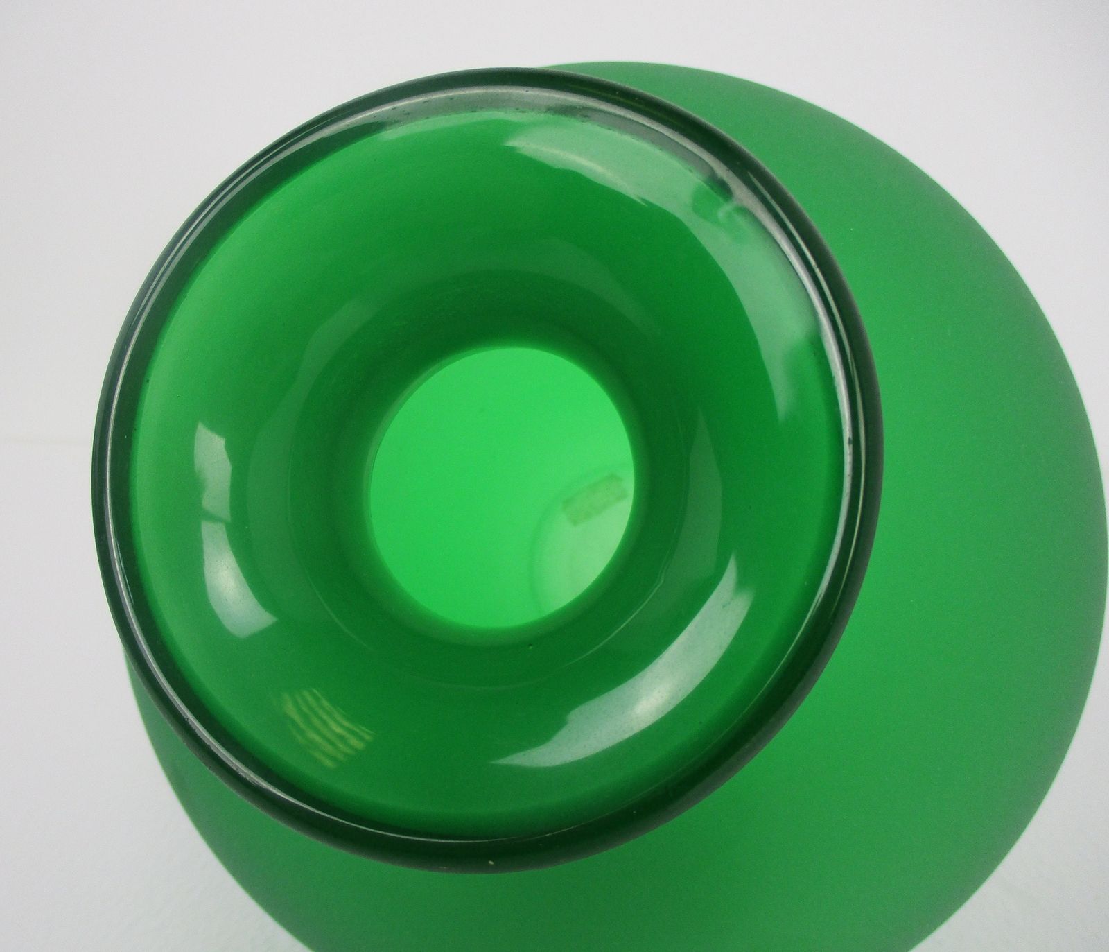 Vintage Venice  Art Glass Italian Murano Vase Green  Linea Padovan Signed photo 364.0