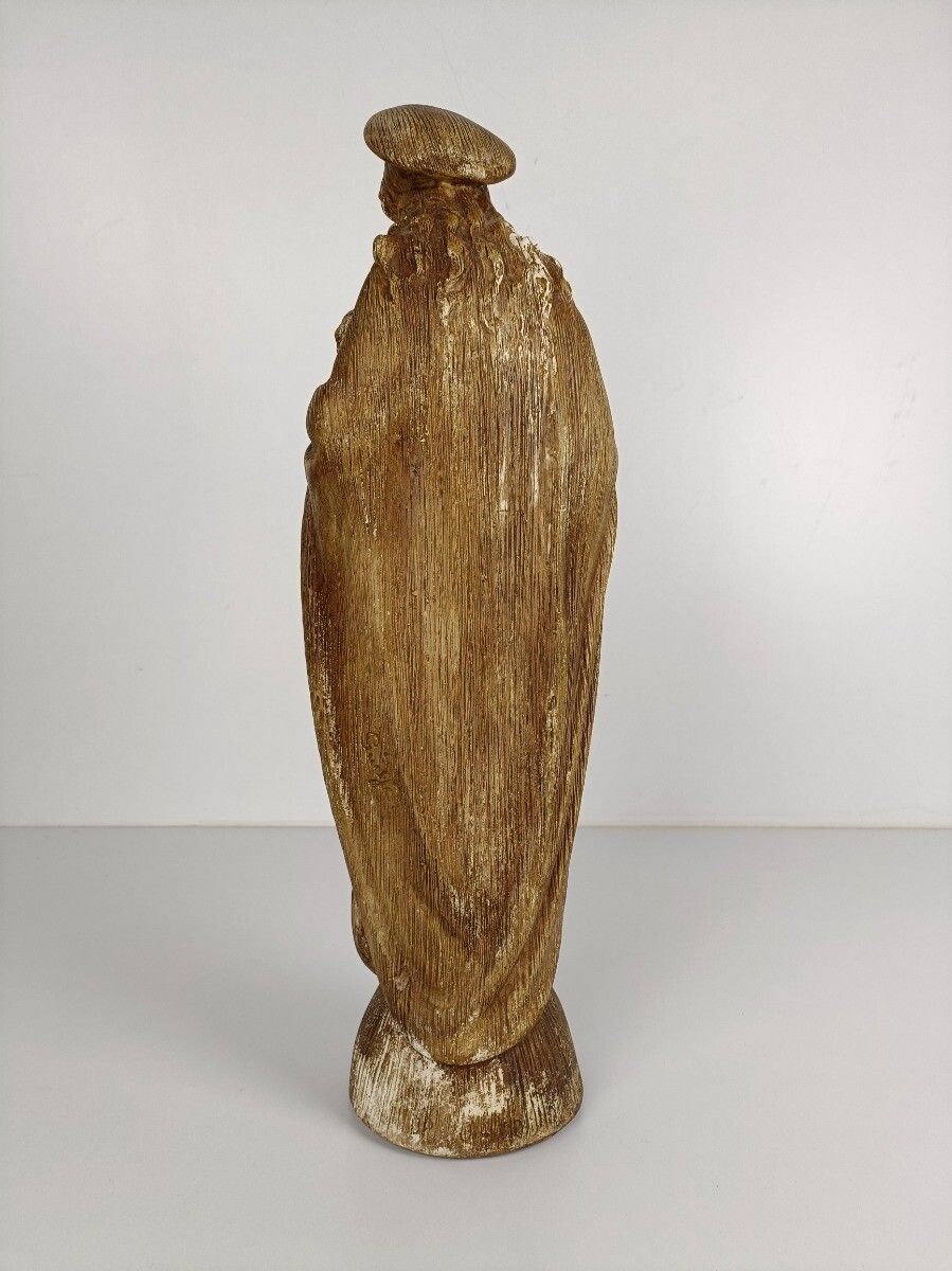 Large Art Deco Statue Our Lady Mary Madonna With Infant Jesus Plaster Antique photo vinterior