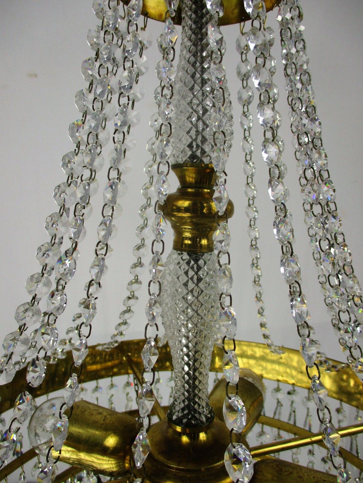 photo for sale Wedding Chandelier Beaded Basket 6 Tier Crystal Prisms Hollywood Regency