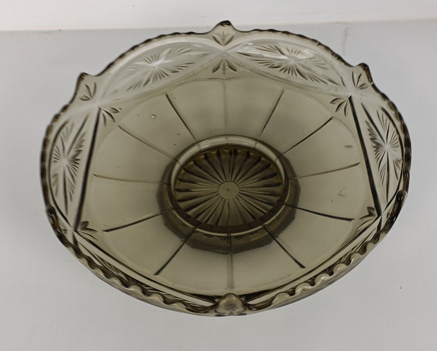 Art Deco Smoked Art Glass Antique Dish Centerpiece Luxval Val St Lambert photo furniture