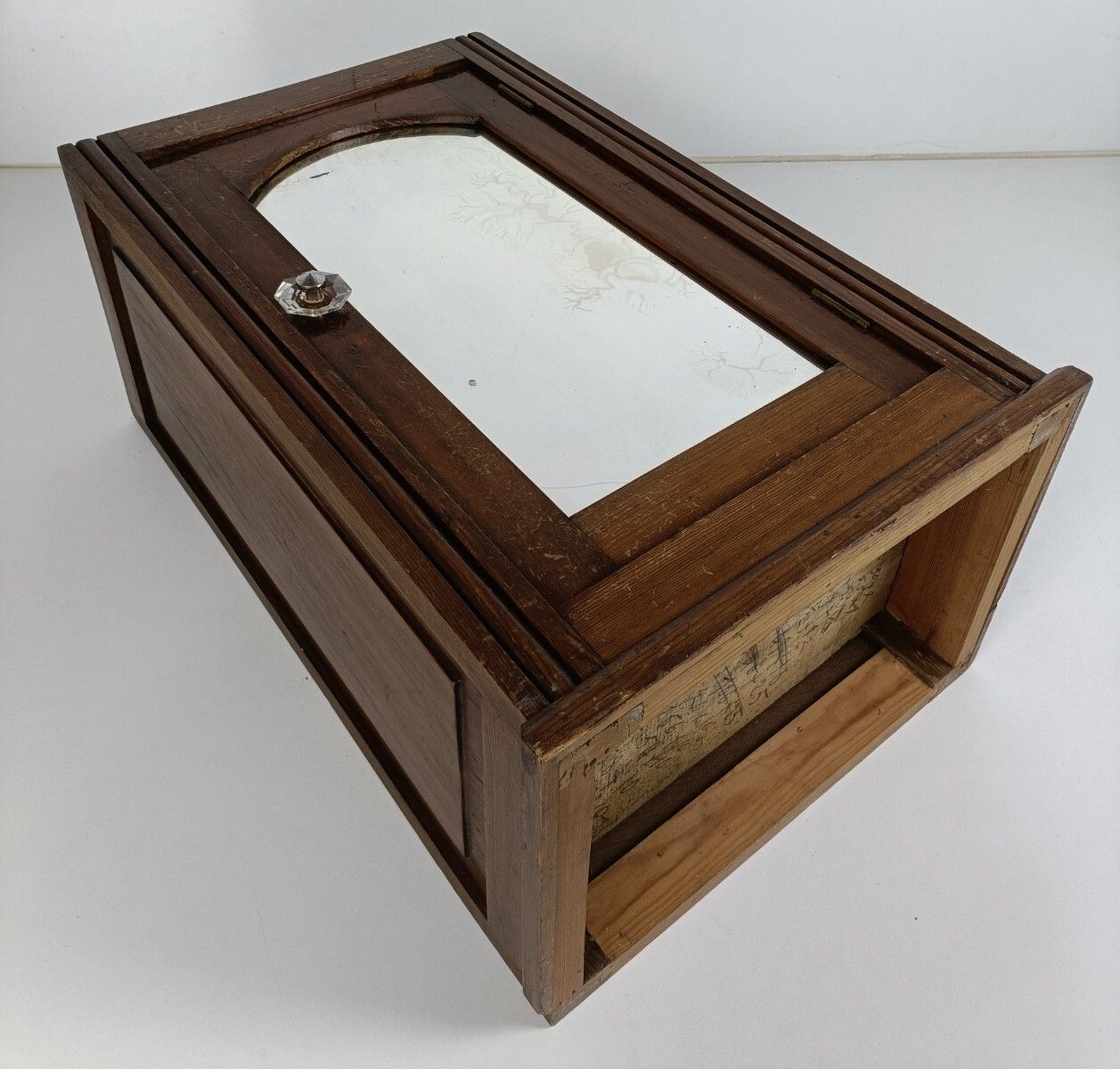 photo furniture Large Medicine Kitchen Bathroom Cabinet Oak Glass Door Handle Art Deco Barn Styl
