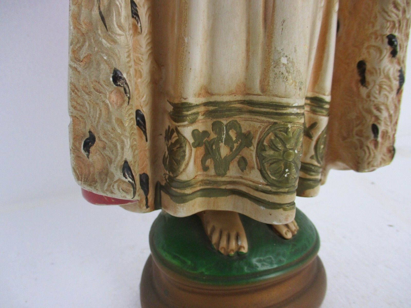 Statue Infant Of Prague Infant Jesus Santo Nino Plaster Collector 30s 14.37" photo for sale