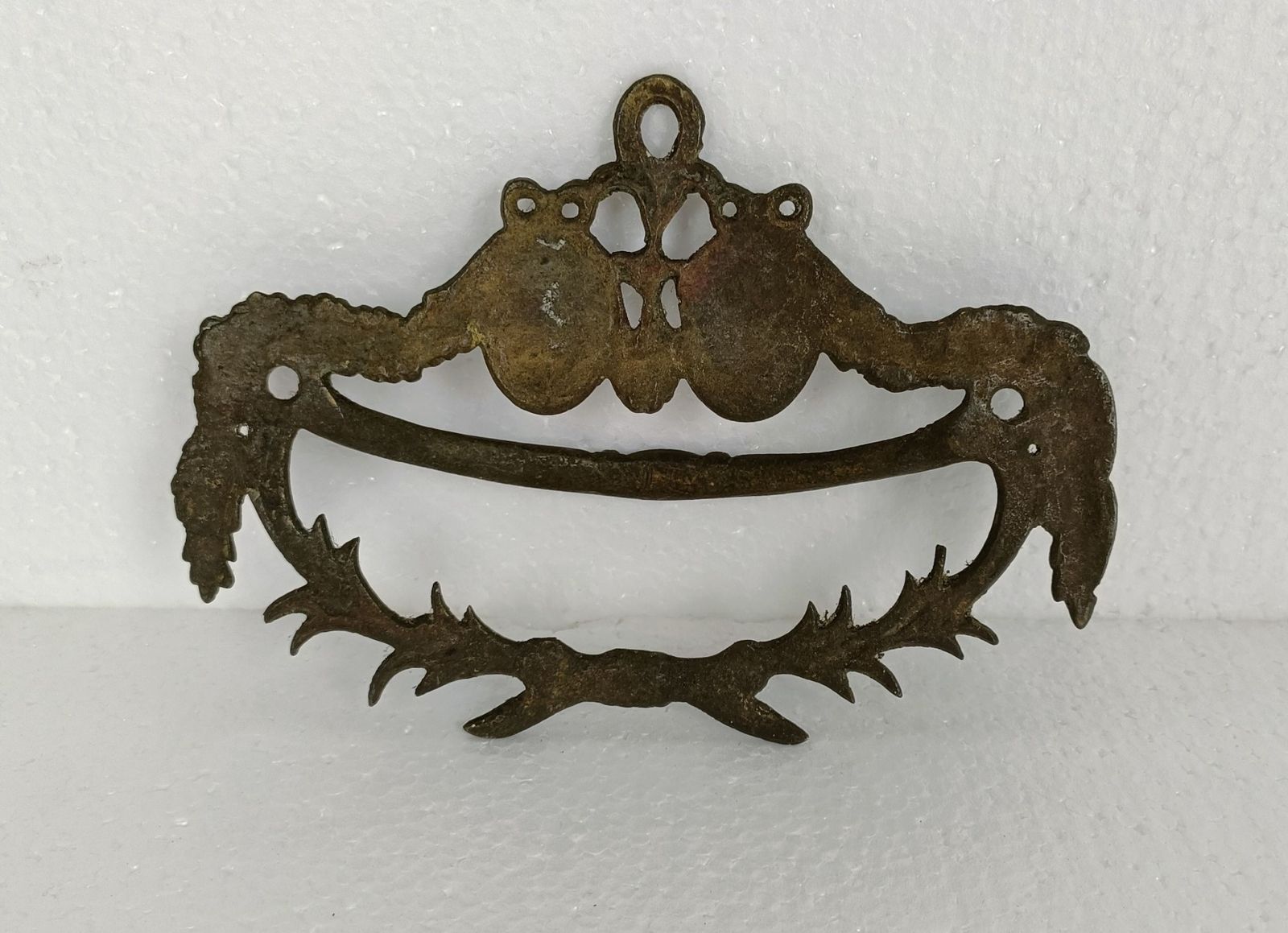 Antique Brass Door Knob Handle Architectural Reclaimed Salvaged Trim Medallions photo furniture